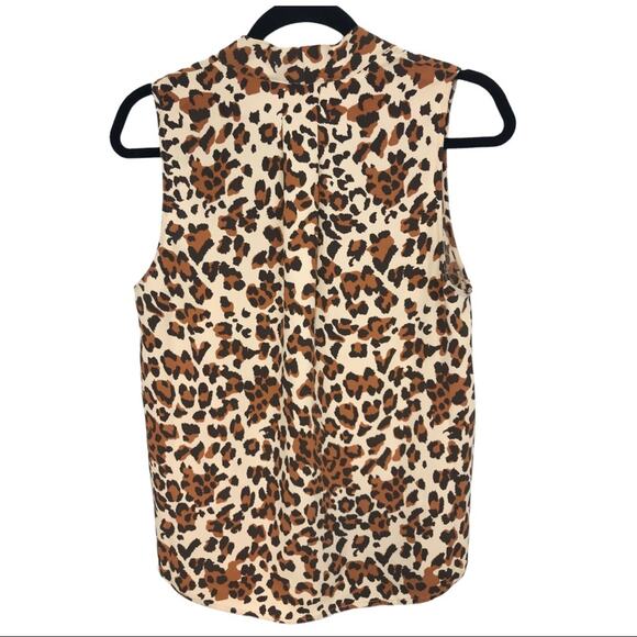 Aritzia BABATON Akira Blouse Sleeveless Top Leopard Print Sz S - Picture 3 of 11